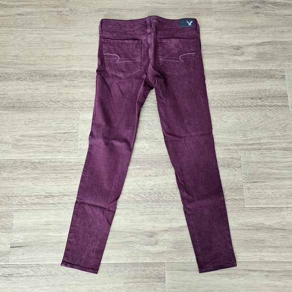 American Eagle Outfitters Maroon Women's Super Stretch Jeggings - Picture 3 of 7